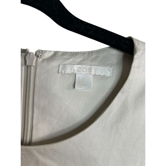 Cos Ruffle Asymmetrical Tunic Top Size 12 Victorian Neutral Elevated Basics - Picture 3 of 14